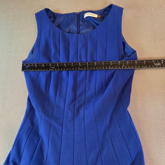 Calvin Klein Blue Fit & Flare Dress Women’s Size 2 Sleeveless Lined Cocktail - Picture 6 of 11
